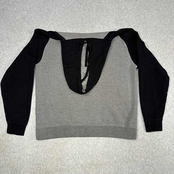 Independent Trading Company Sweatshirt Hoodie Mens L Fleece Gray Black Pullover - Picture 2 of 8